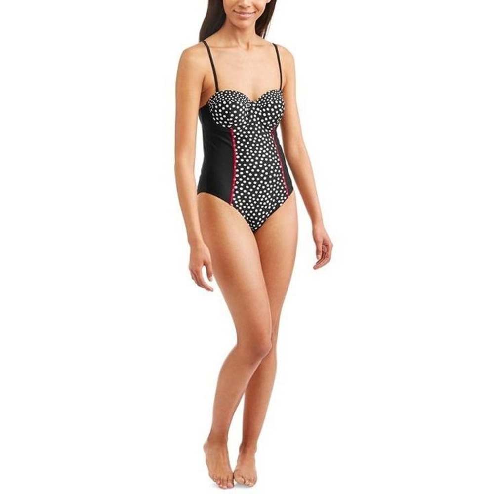 Donatella Ditsy Dot Seamed One Piece Swimsuit Size XL